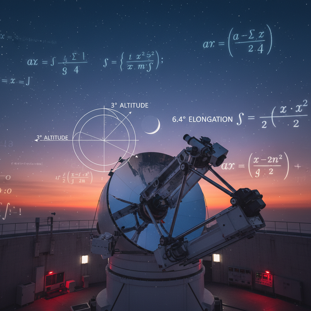 Astronomical telescope and mathematical models of lunar crescent sighting