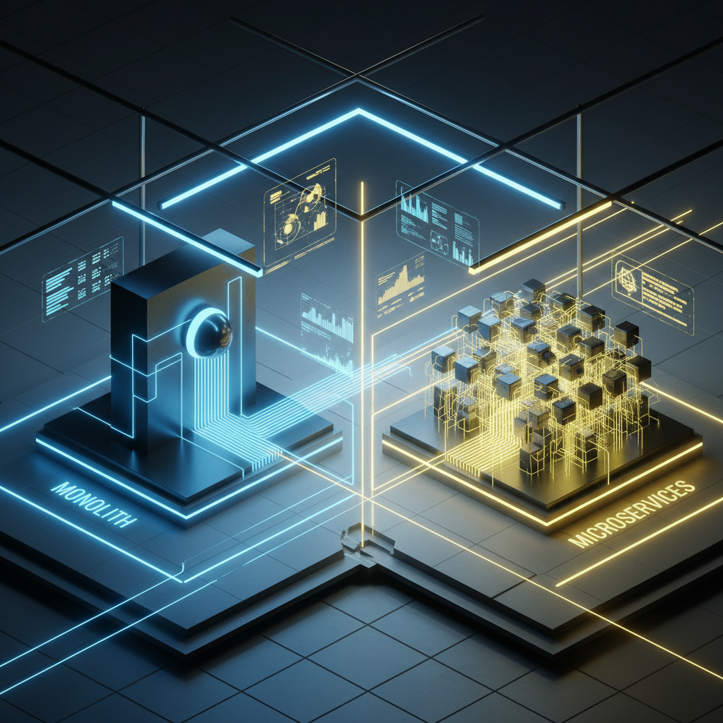Technical architectural comparison of Microservices, Monolith, and Distributed Monolith