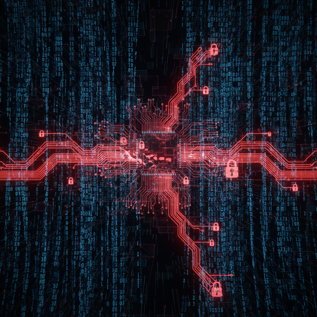 Cybersecurity threat landscape digital art